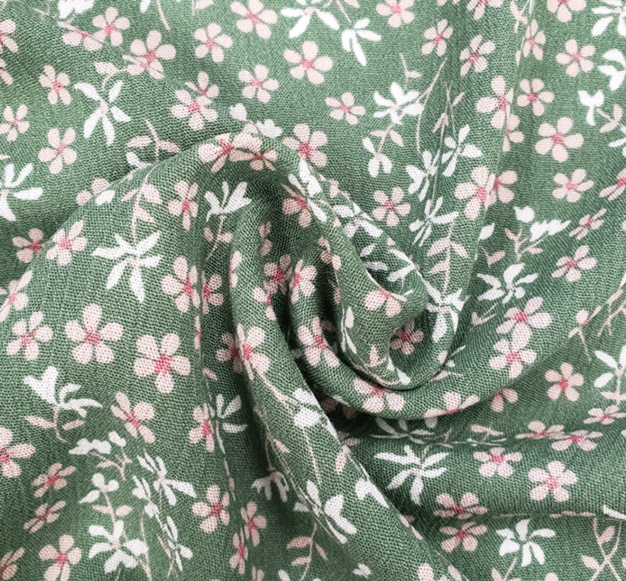 1 Yard Dark Ivy Rayon Crinkle Fabric – 50/52” Wide Lightweight Material